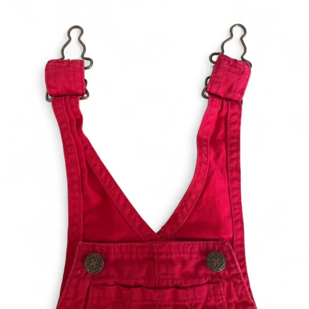 OshKosh B’gosh Baby Girl Red Short Overalls | 6 Months